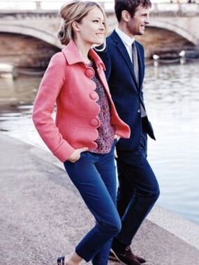 Boden Alice Scalloped Jacket Textured Wool Blend